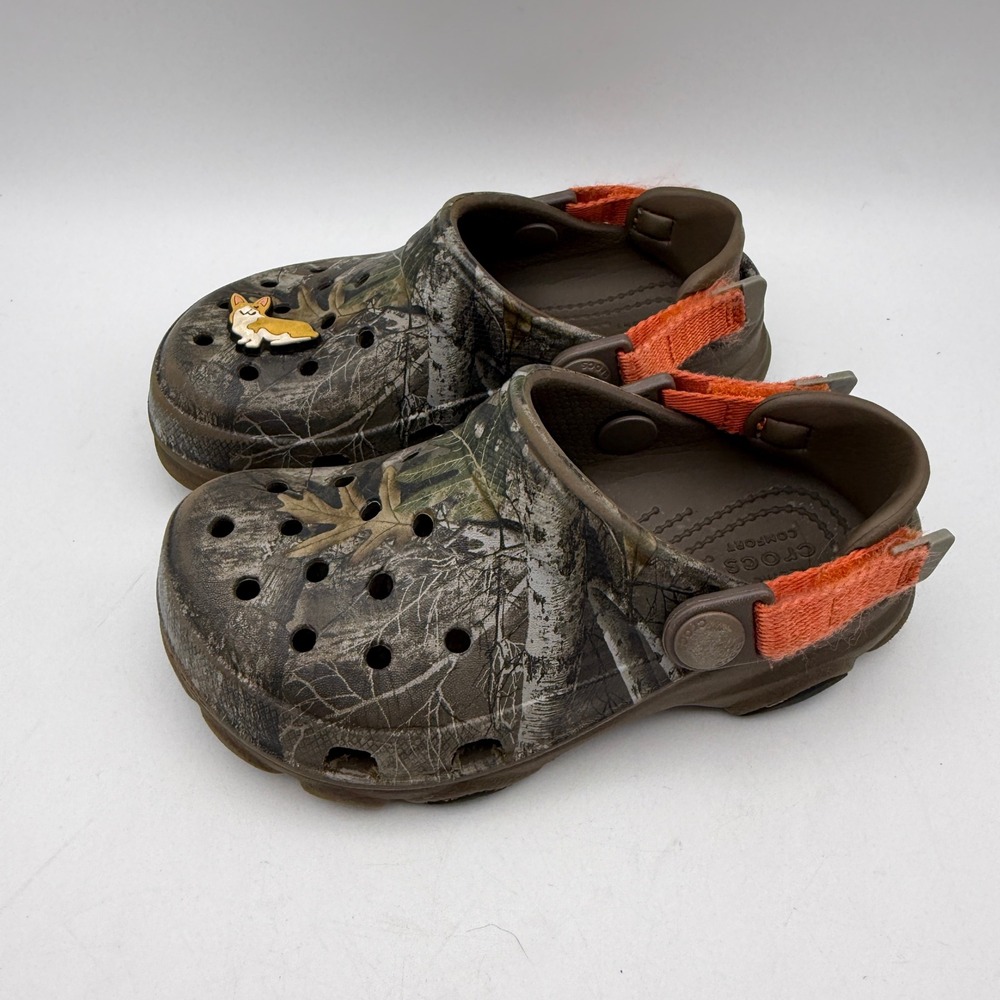 Crocs All-Terrain Clog Kids 11 Brown RealTree Edge Camo Adjustable Strap